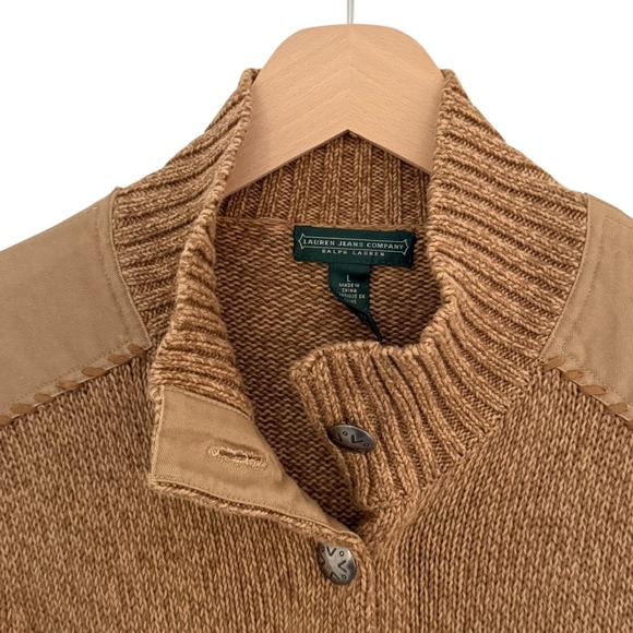 Ralph Lauren Brown Knit Button Front Cardigan Sweater Size L - Picture 3 of 8